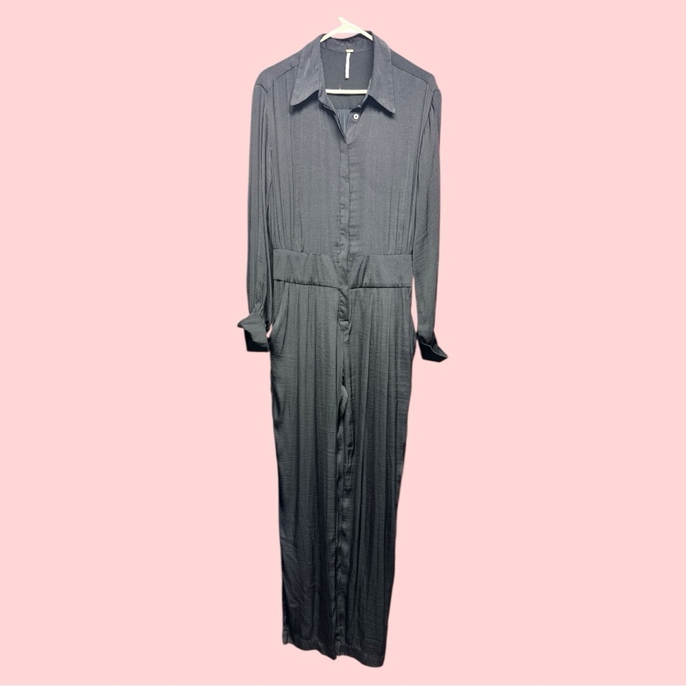 Free People Long Sleeve Black Jumpsuit Size Small